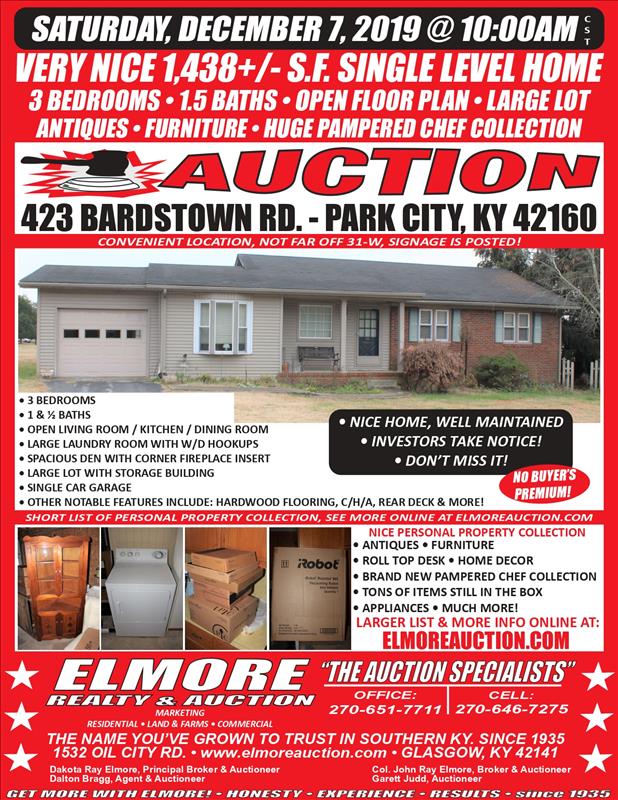 Elmore Realty & Auction Real Estate Glasgow, KY